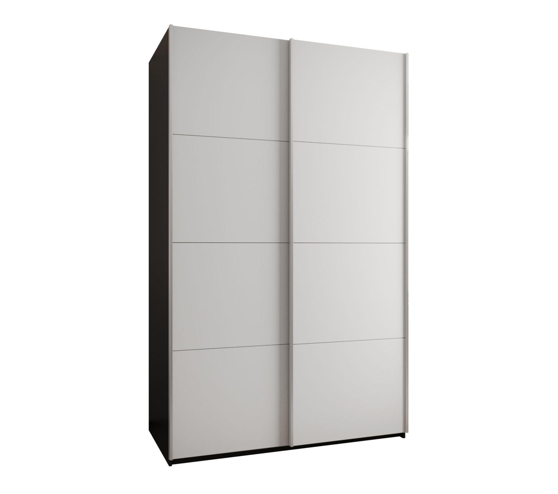 Abiks Möbel Schwebetürenschrank Schwarz, Weiß, Silber 150x245x64 cm