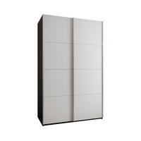 SCHWEBETÜRENSCHRANK 245,5/160/64 2-türig - Silberfarben/Schwarz, Holz/Metall (160/245/64cm) - Abiks Möbel