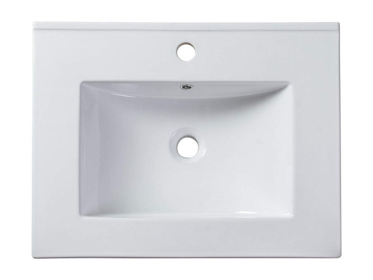 EINBAUWASCHBECKEN rechteckig - 61 x 46,5 cm - Keramik - Weiß - MOTIAC - Weiß, Keramik (61/17/46.5cm) - Vente-Unique