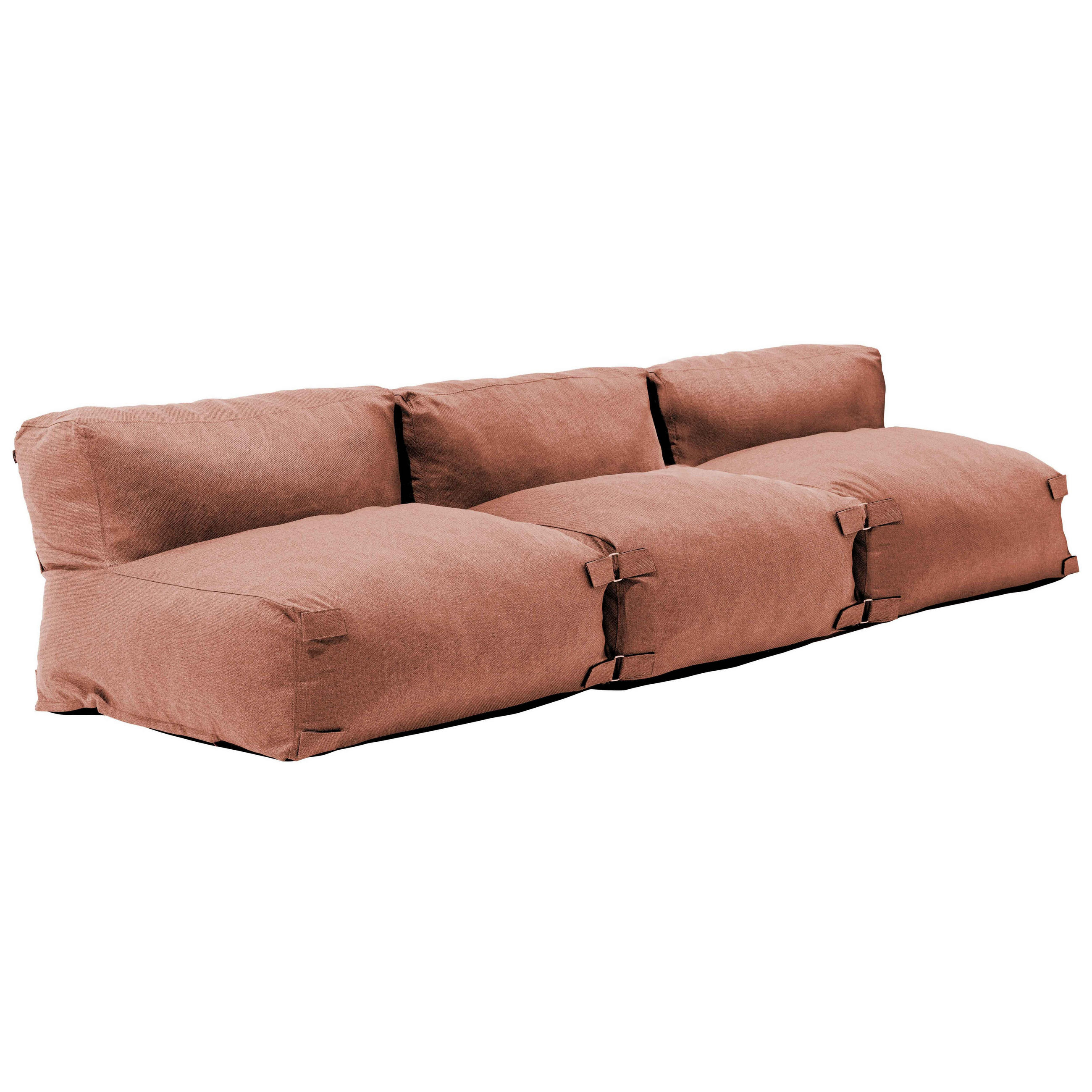 GARTENSOFA mit 3 Sitzplätzen, Terrakotta - Braun, Textil - Oviala
