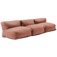 GARTENSOFA mit 3 Sitzplätzen, Terrakotta - Braun, Textil - Oviala