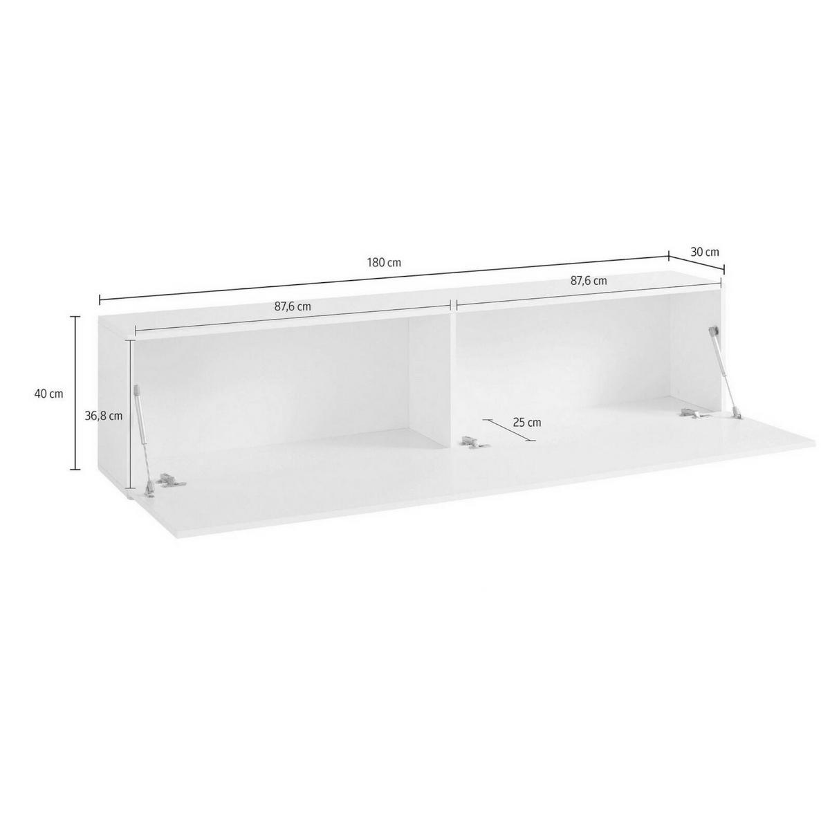 FERNSEHSCHRANK Glänzendes Weiß 30/180/40 cm - Weiß, Holzwerkstoff (180/40/30cm) - DMORA