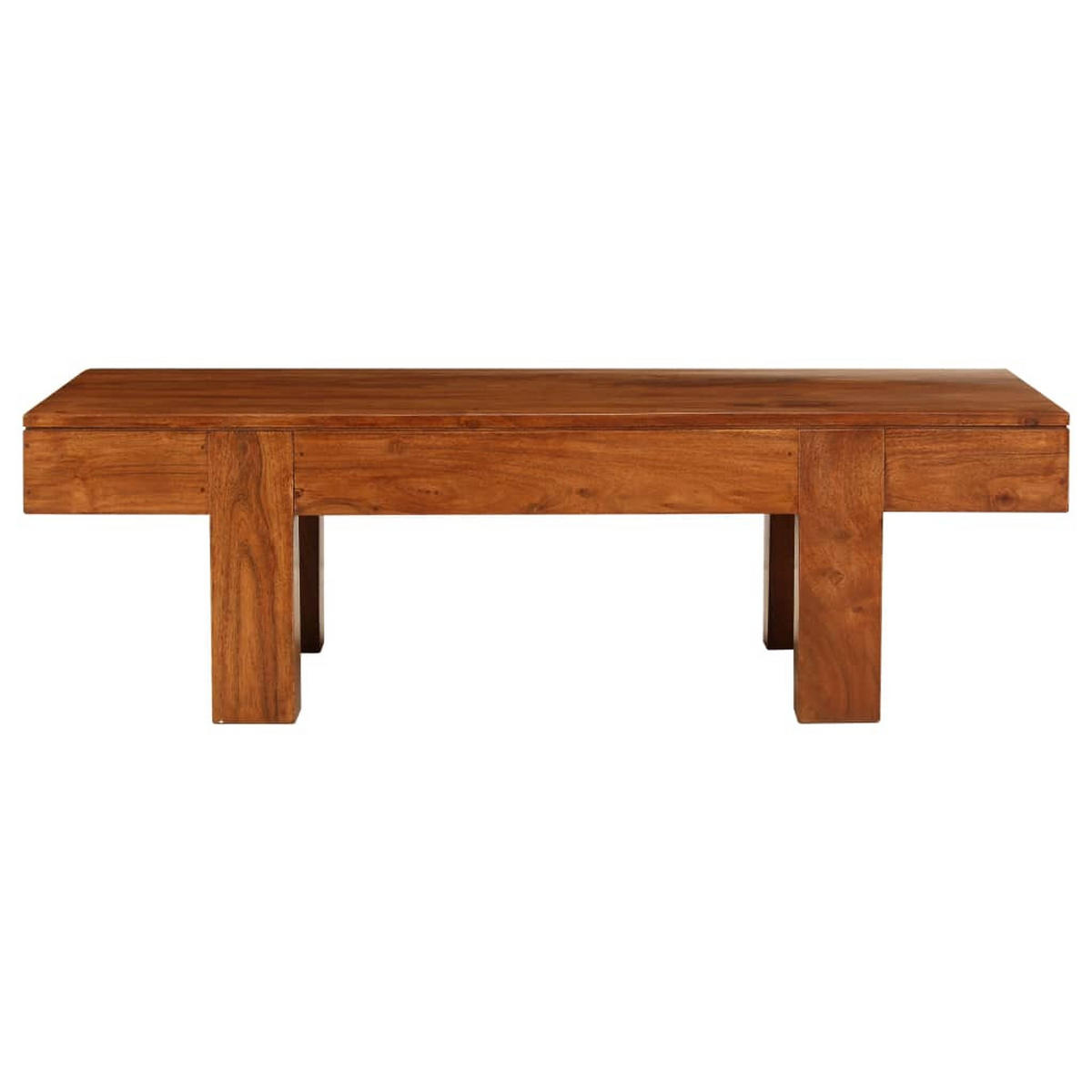 COUCHTISCH Massivholz mit Honigfarbenem Finish 100x50x30 cm - Braun, Holz (100/50/30cm) - furnicato