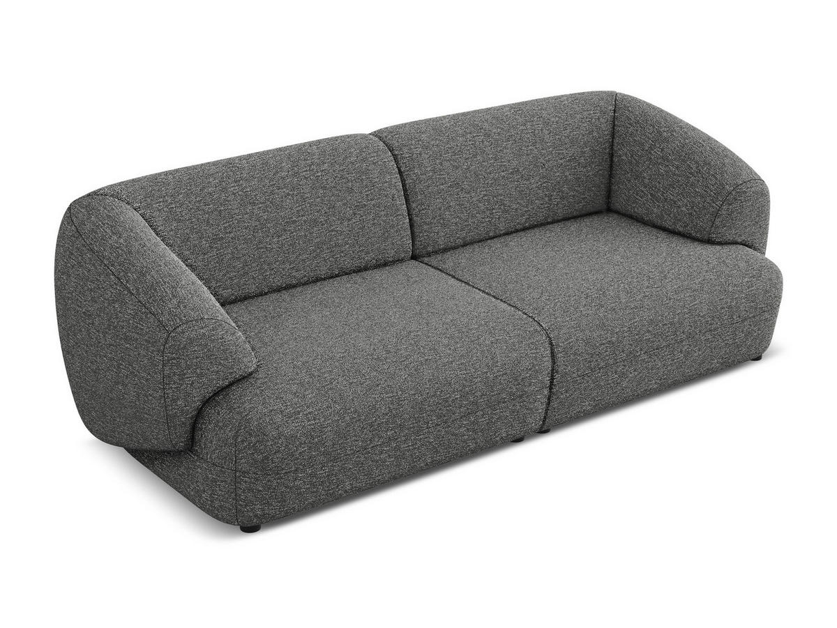 4-SITZER-SOFA Strukturstoff Stoff Grau - Dunkelgrau/Schwarz, Kunststoff/Textil (232/81/98cm) - Makamii