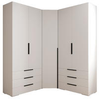 GARDEROBEN-SET 236,7/181,7/47 - Schwarz/Weiß, Holz/Kunststoff (181.7/236.7/47cm) - Abiks Möbel