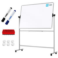 MOBILES Board, Serie: TM Idea/Flex - mit doppelseitiger Whiteboard-Oberfläche, drehbar, 150x100 cm - Weiß, Metall (150/100/62cm) - ALLboards