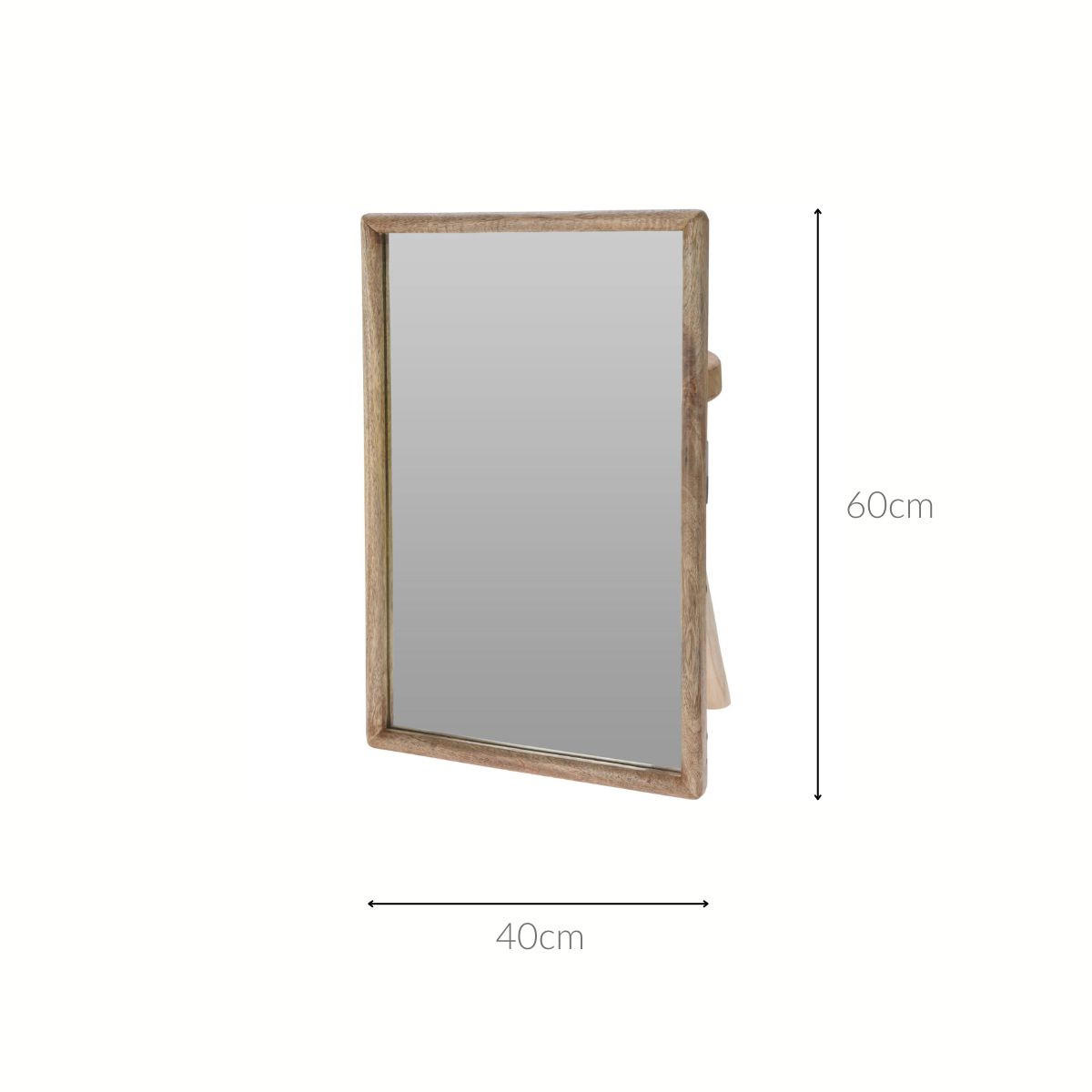 WANDSPIEGEL Mangoholz rechteckig 40/2,5/60 cm - Braun, Holz (40/60/2.5cm) - Home Styling Collection