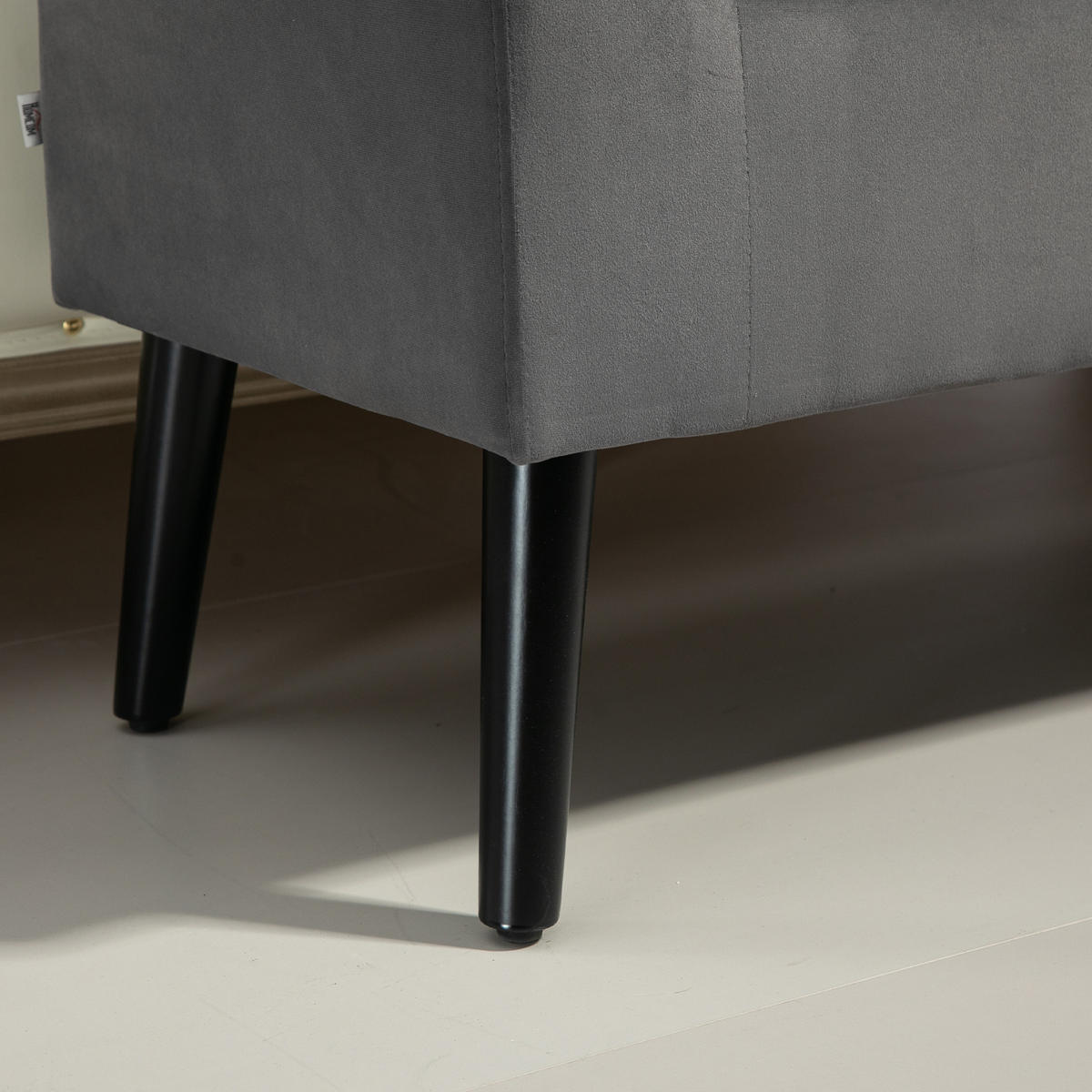 SITZBANK Polsterbank mit Stauraum Truhenbank mit Armlehnen Sitzhöhe 46 cm - Dunkelgrau, Kunststoff (41/65/111.5cm) - HOMCOM