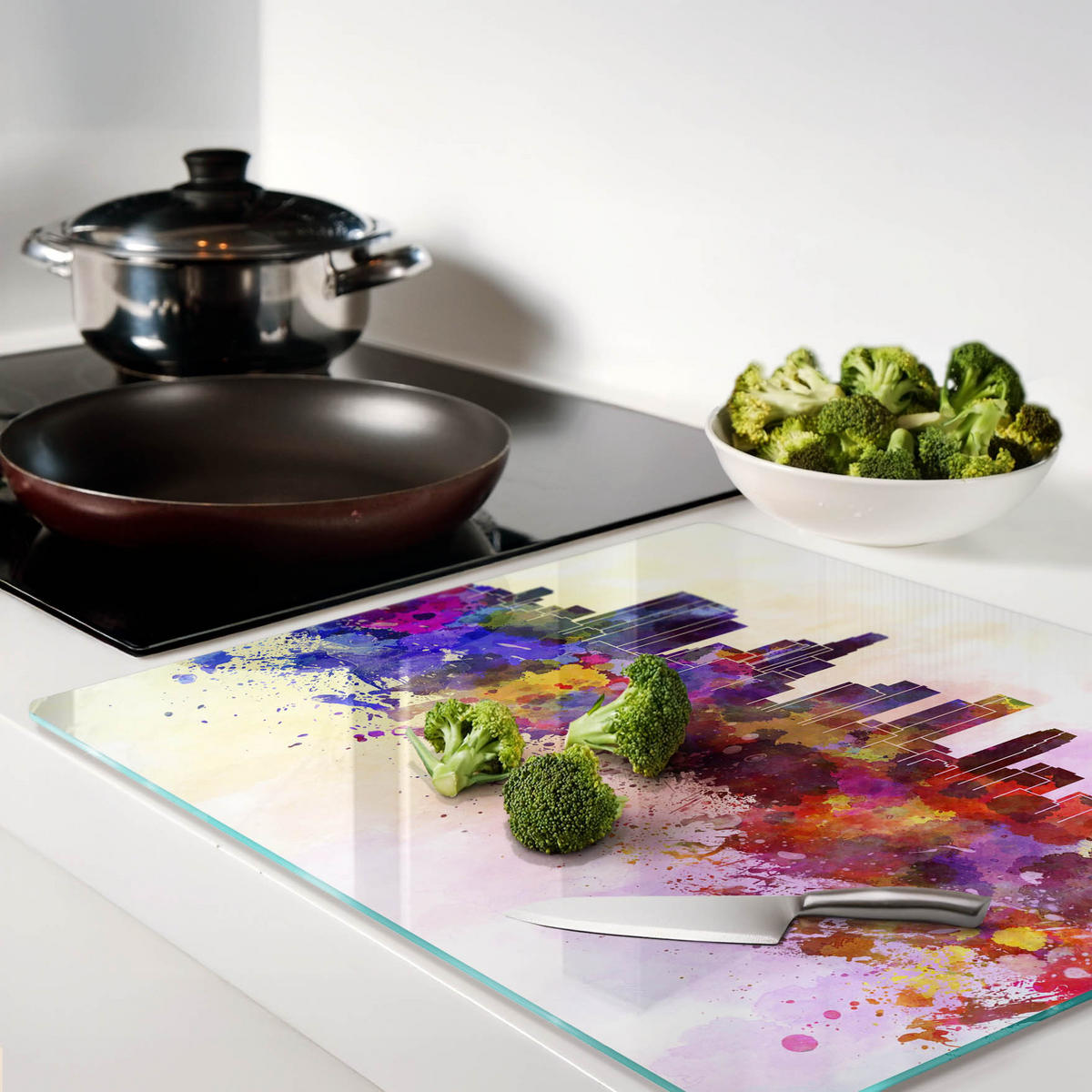 GLASPLATTE 60x52 cm Los Angeles - Multicolor, Glas (60/0.4/52cm) - TULUP