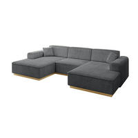 WOHNLANDSCHAFT IREA-U1-v2 - 297x165x81 cm Duneklgrau - Dunkelgrau, Holzwerkstoff/Textil (297/81/165cm) - ALTDECOR