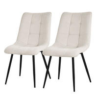 ESSZIMMERSTÜHLE 2ER-SET Beige Stoffbezug - Beige/Schwarz, Textil/Metall (49/89/60.5cm) - ML-DESIGN