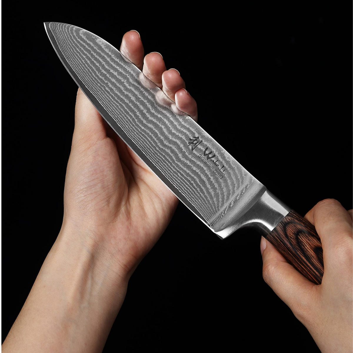 DAMASTMESSER Set 4 tlg. I EDIB - Braun, Holz/Metall (30cm) - Wakoli