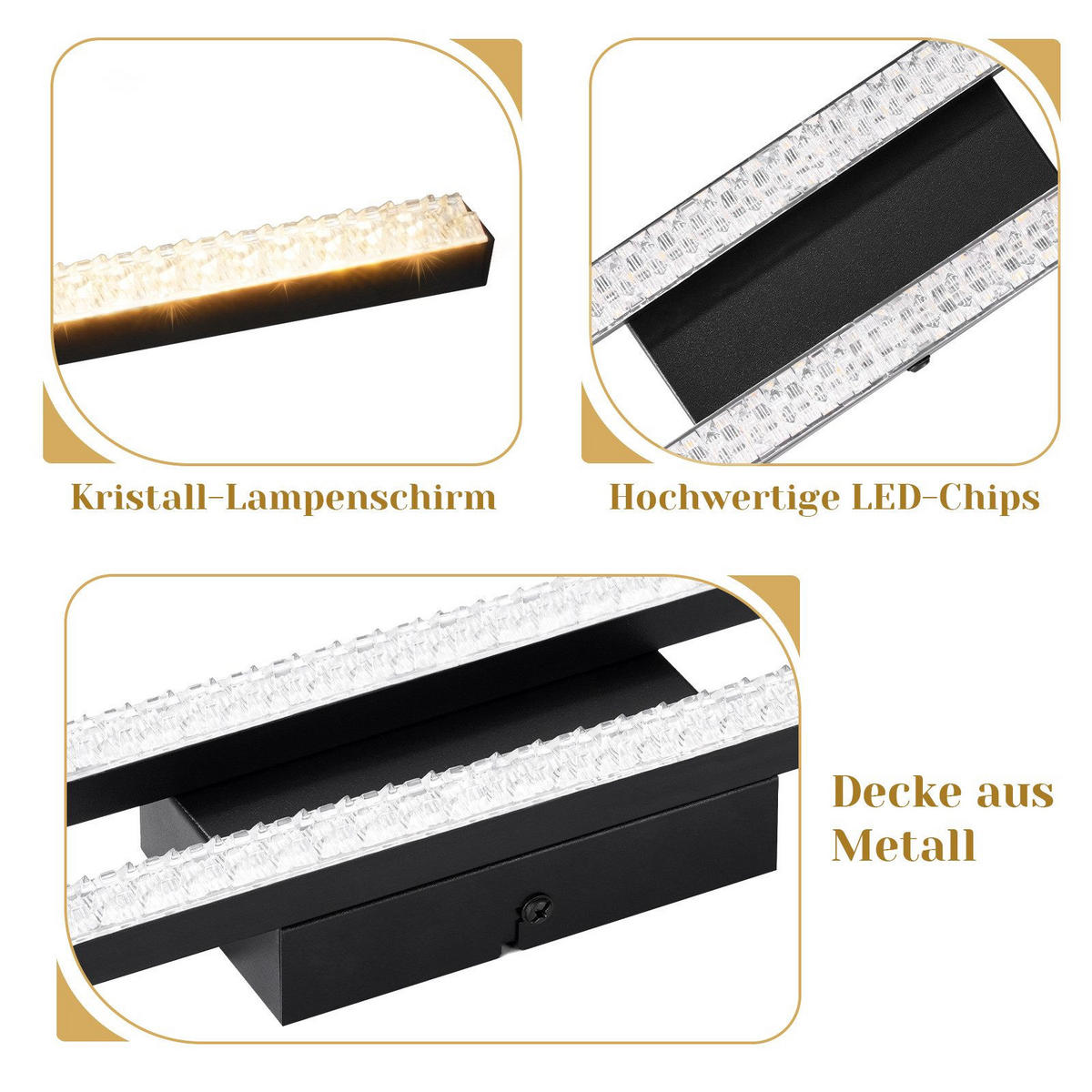LED-DECKENLEUCHTE Laura 62/7/5 cm - Schwarz, Metall (62/7/5cm) - Nettlife