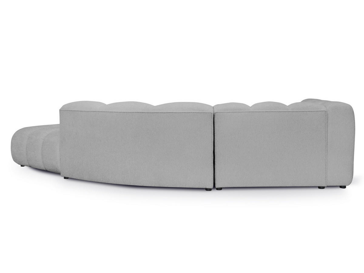 ECKSOFA mit Schlaffunktion links Chenille Stoff Blau - Pastellblau/Schwarz, Holzwerkstoff/Kunststoff (242/162cm) - LaMiaSofa