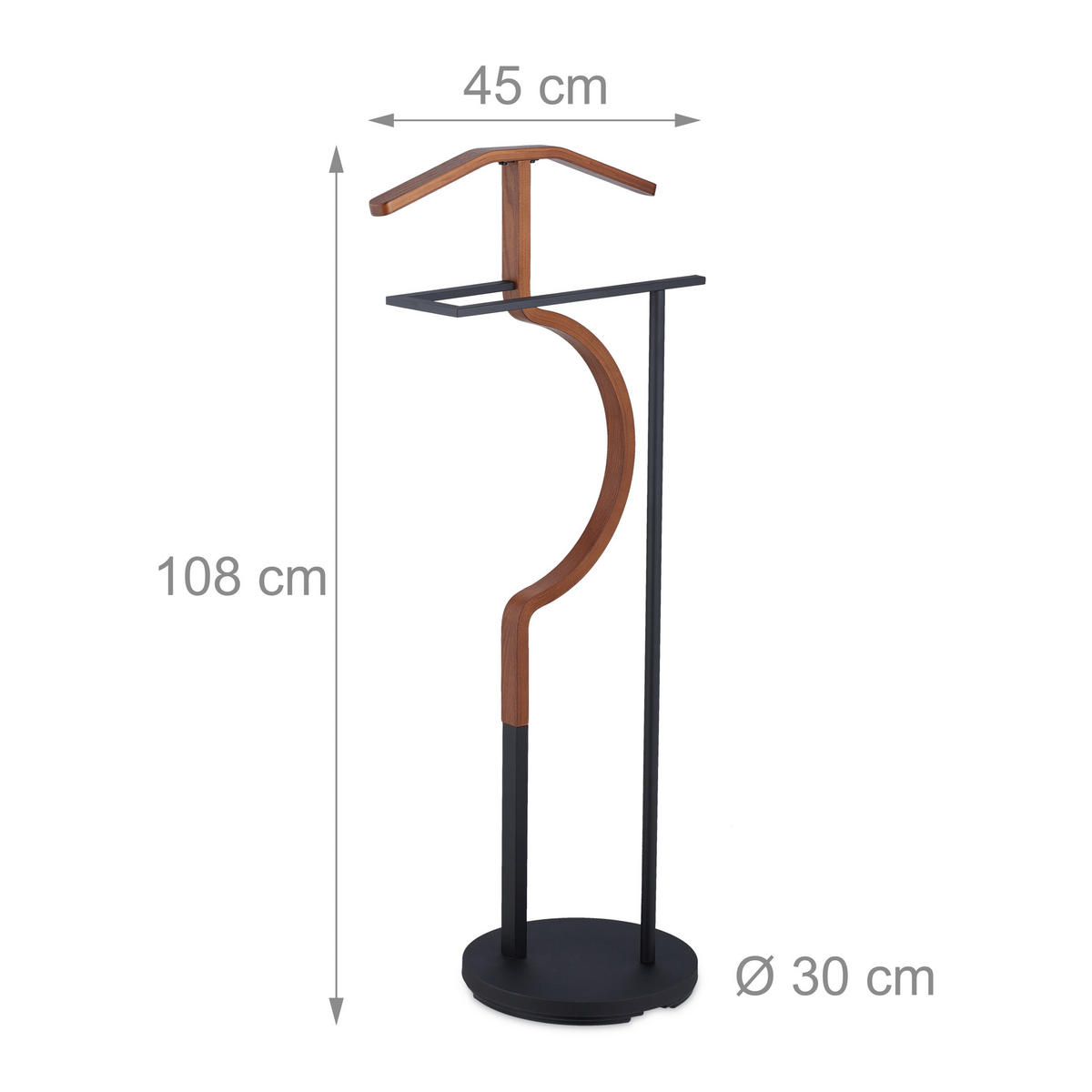 HERRENDIENER - Multicolor, Holzwerkstoff/Metall (45/108/30cm) - Relaxdays