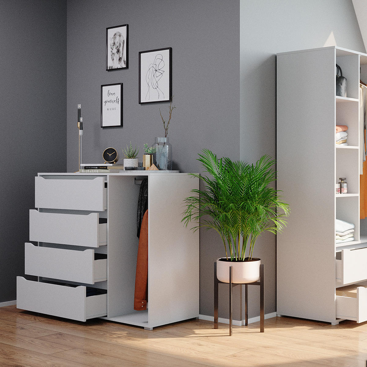 KREDENC Ruben Bílá - bílá, kompozitní dřevo (48/101.9/120cm) - Vicco