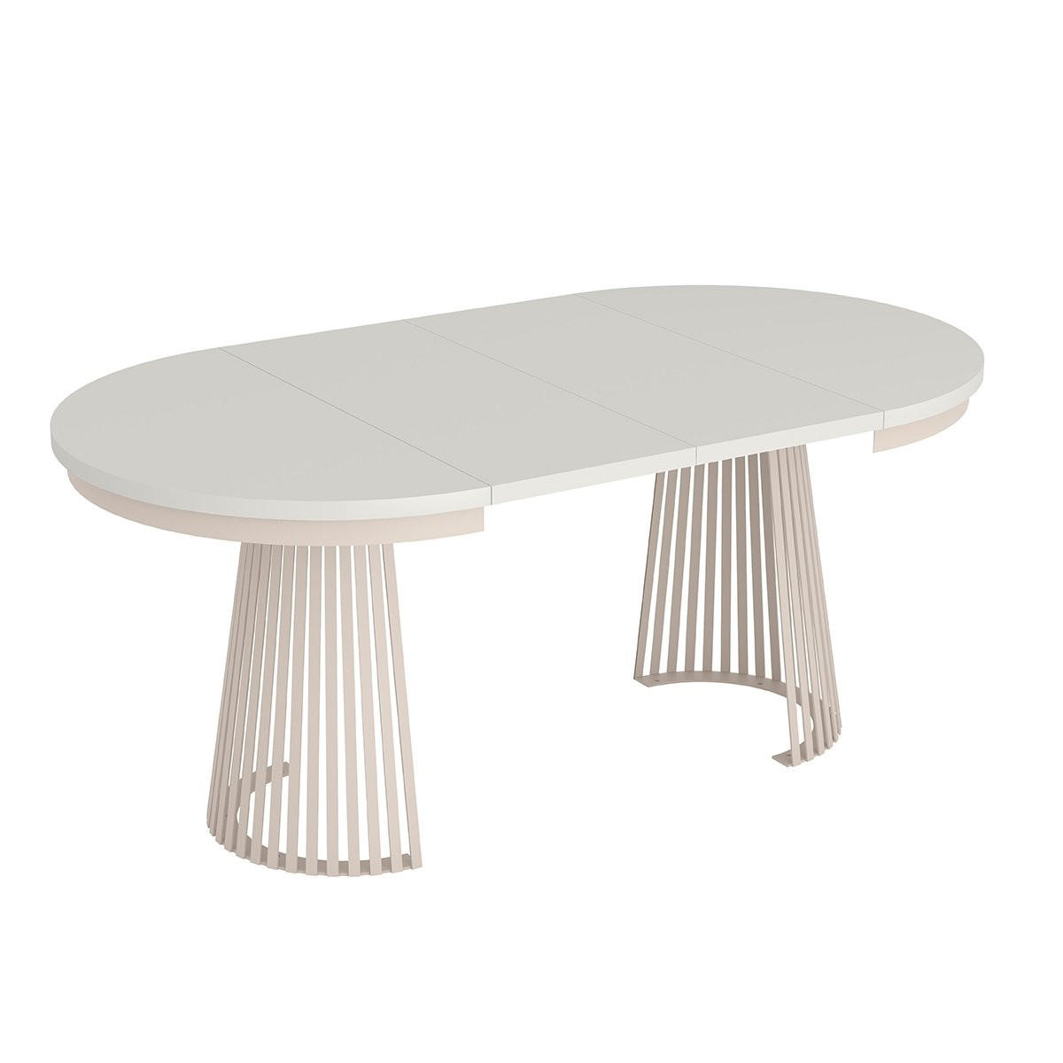 ESSTISCH TRAVIS Ausziehbar 100 - 180 / 100 x 76,6 cm - Kaschmir/Weiß, Holz (100/100/76.6cm) - MASSENO
