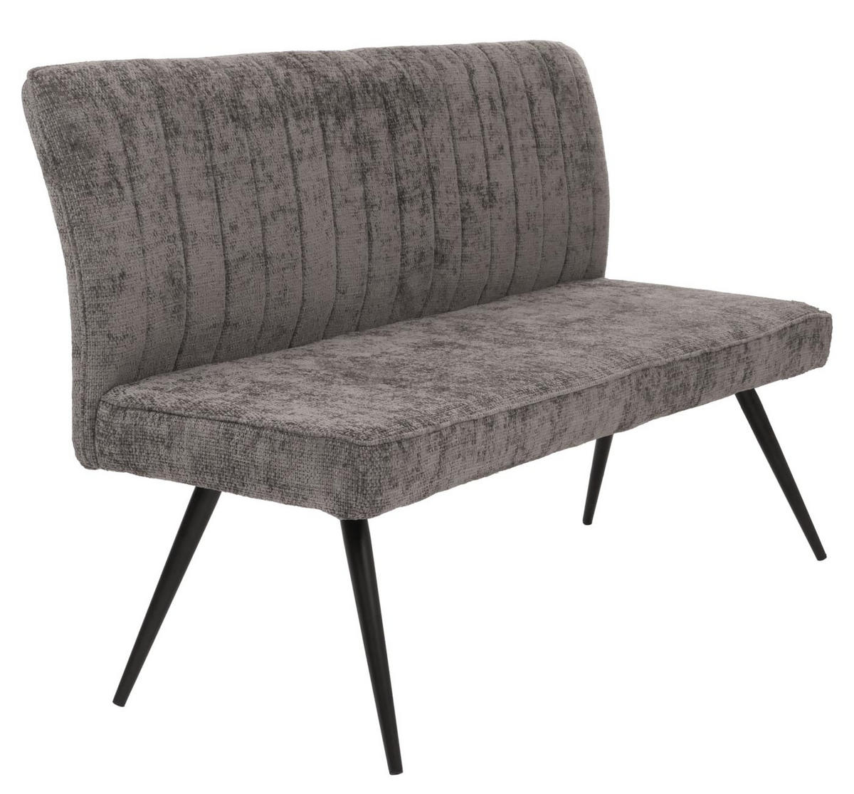 SITZBANK 90x160x60cm Sitzhöhe 48cm Rückenlehne Stoff/Textil Chenille Metall 160cm Grau-Braun - Graubraun, Textil (160/90/60cm) - BERLINLODGE