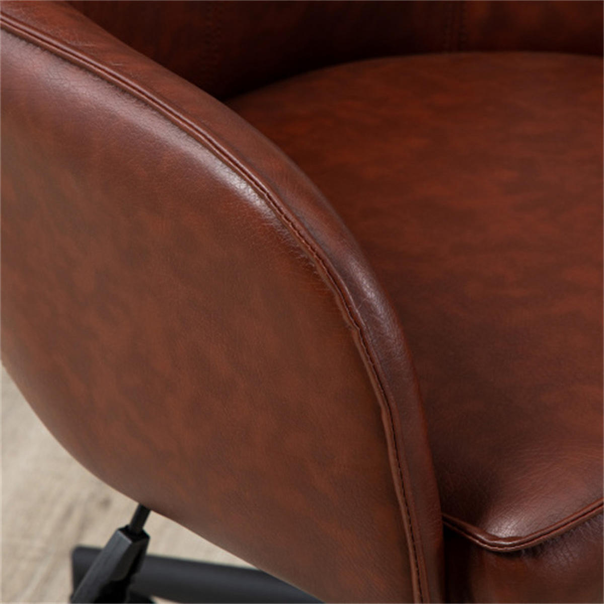 DREHSTUHL Ergonomisch Braun, höhenverstellbar & drehbar, Metall-Kunstleder-Bezug, 58,5 x 62 x 91 cm - Braun, Metall (62/91/58.5cm) - Albatros