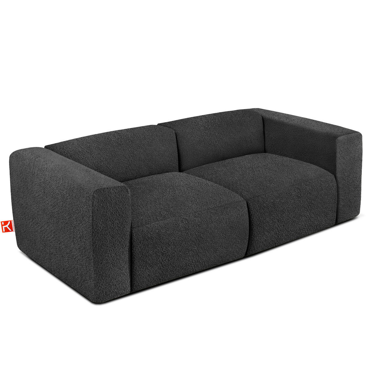 2-SITZER SOFA BUFFO, Dunkelgrau - Dunkelgrau, Holz/Holzwerkstoff (210/73/96cm) - KONSIMO®