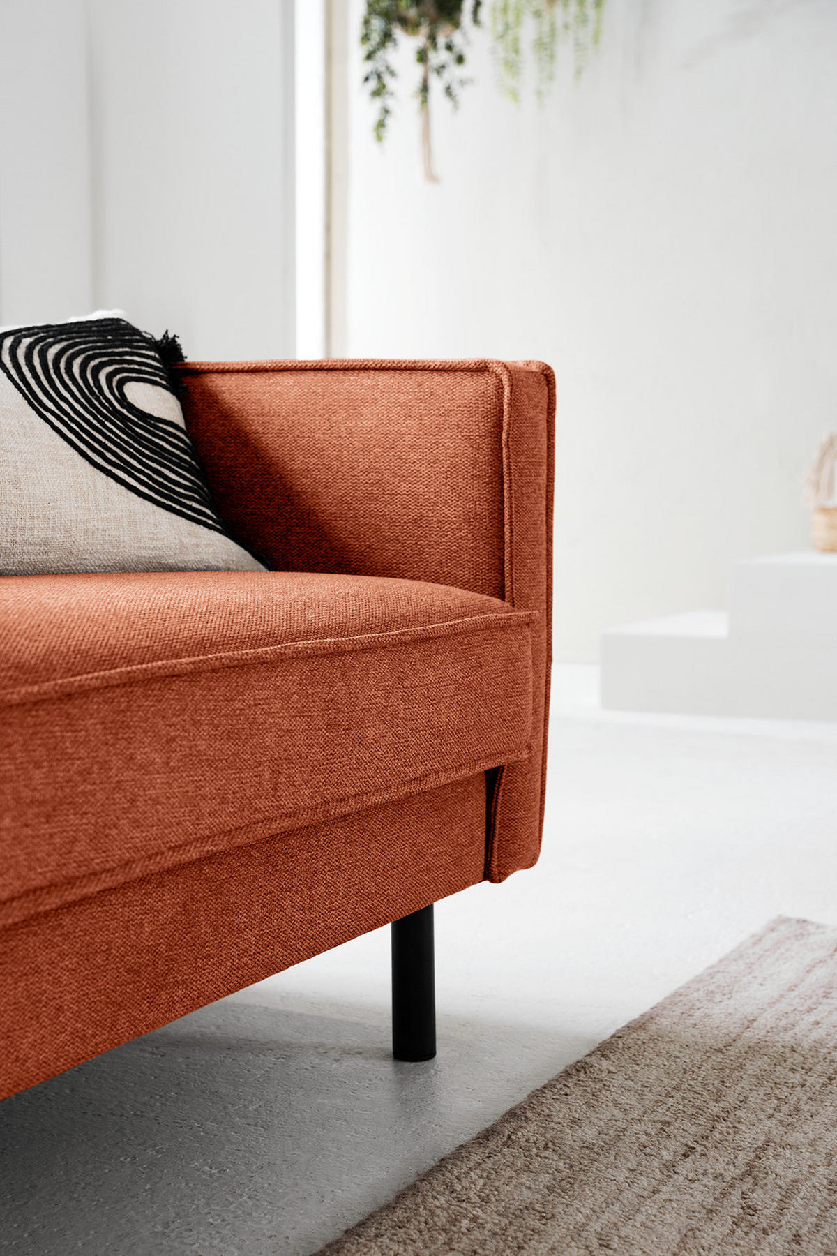 XL SESSEL - Terracotta/Schwarz, Wellpappe/Textil (117/81/96cm) - home24