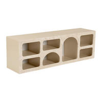 TV-MÖBEL mit 7 Fächern - Marmor-Optik Beige - LUELA - Beige, Holz (160/51/40cm) - Vente-Unique