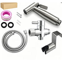 WC-BIDET-AUFSATZ– Silber – Handspülung – G3/8 Umsteller - Silberfarben, Metall (22.5/6/12.5cm)