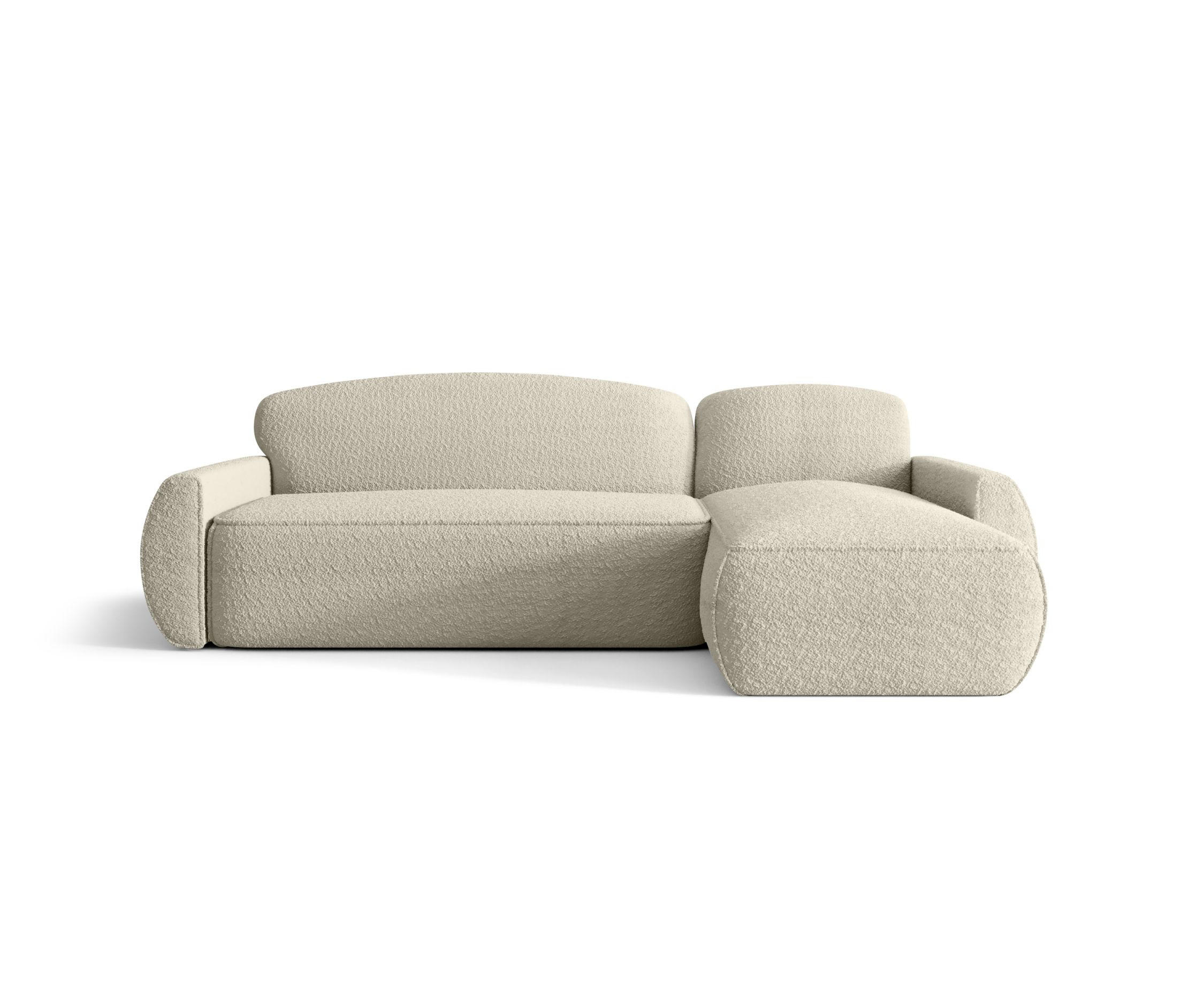 ECKSOFA mit Schlaffunktion LUCAS Quelle 03 Rechts - Beige, Textil (240/145cm) - Bedante