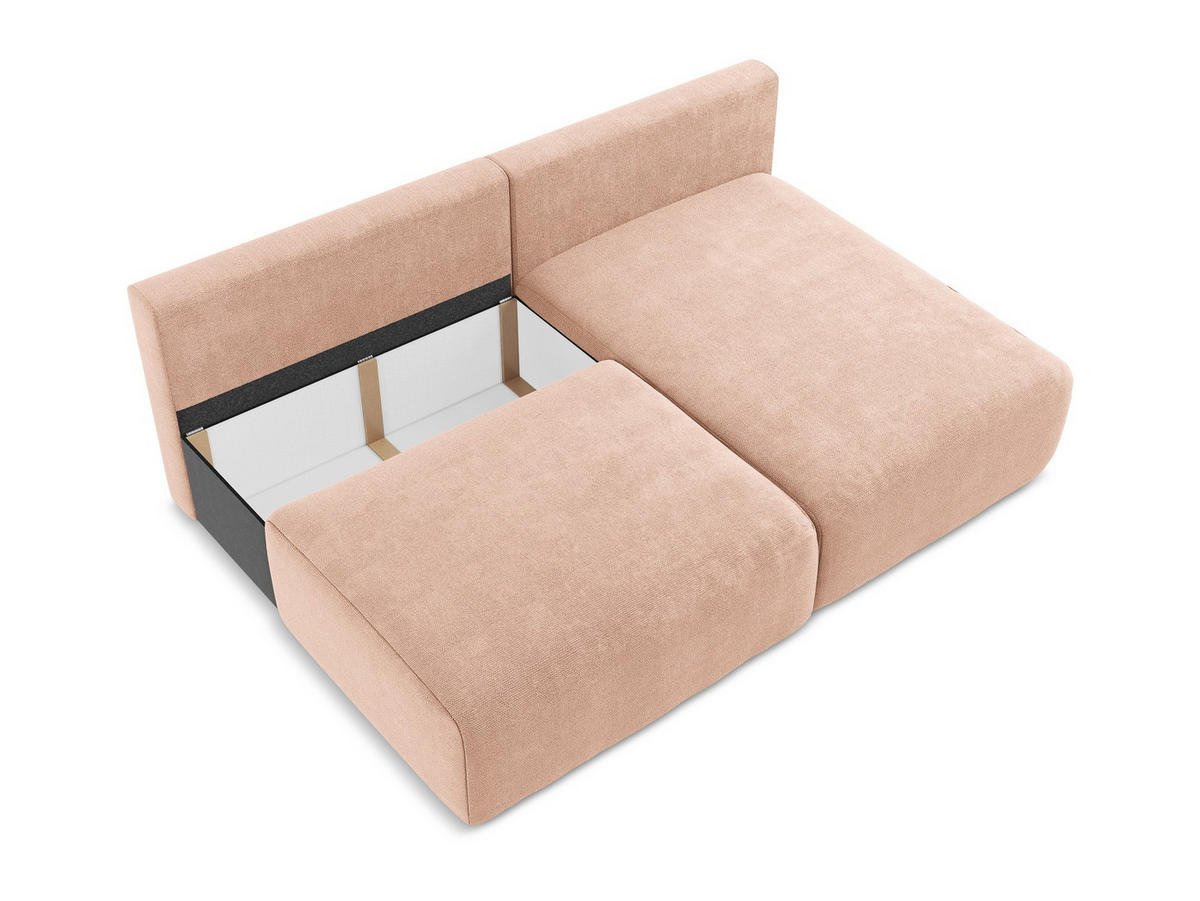 ECKSOFA mit Schlaffunktion rechts Chenille Stoff Pink - Pink/Koralle, Kunststoff/Textil (210/149cm) - Makamii