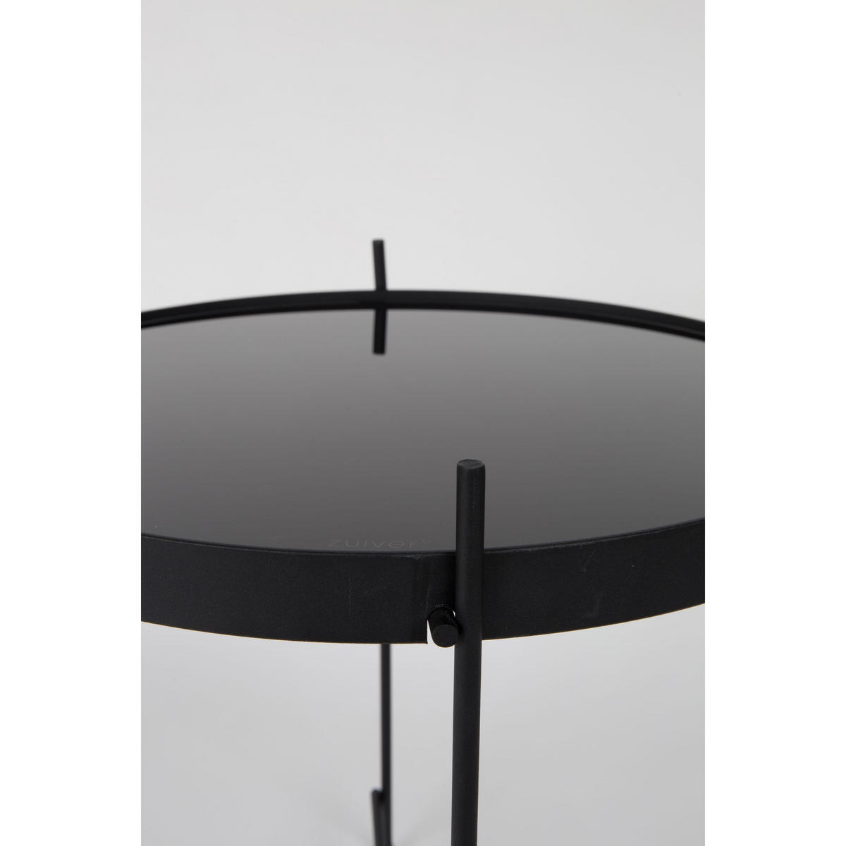 BEISTELLTISCH Cupid Rund 43 cm Schwarz - Schwarz, Glas (43/43/45cm) - Zuiver