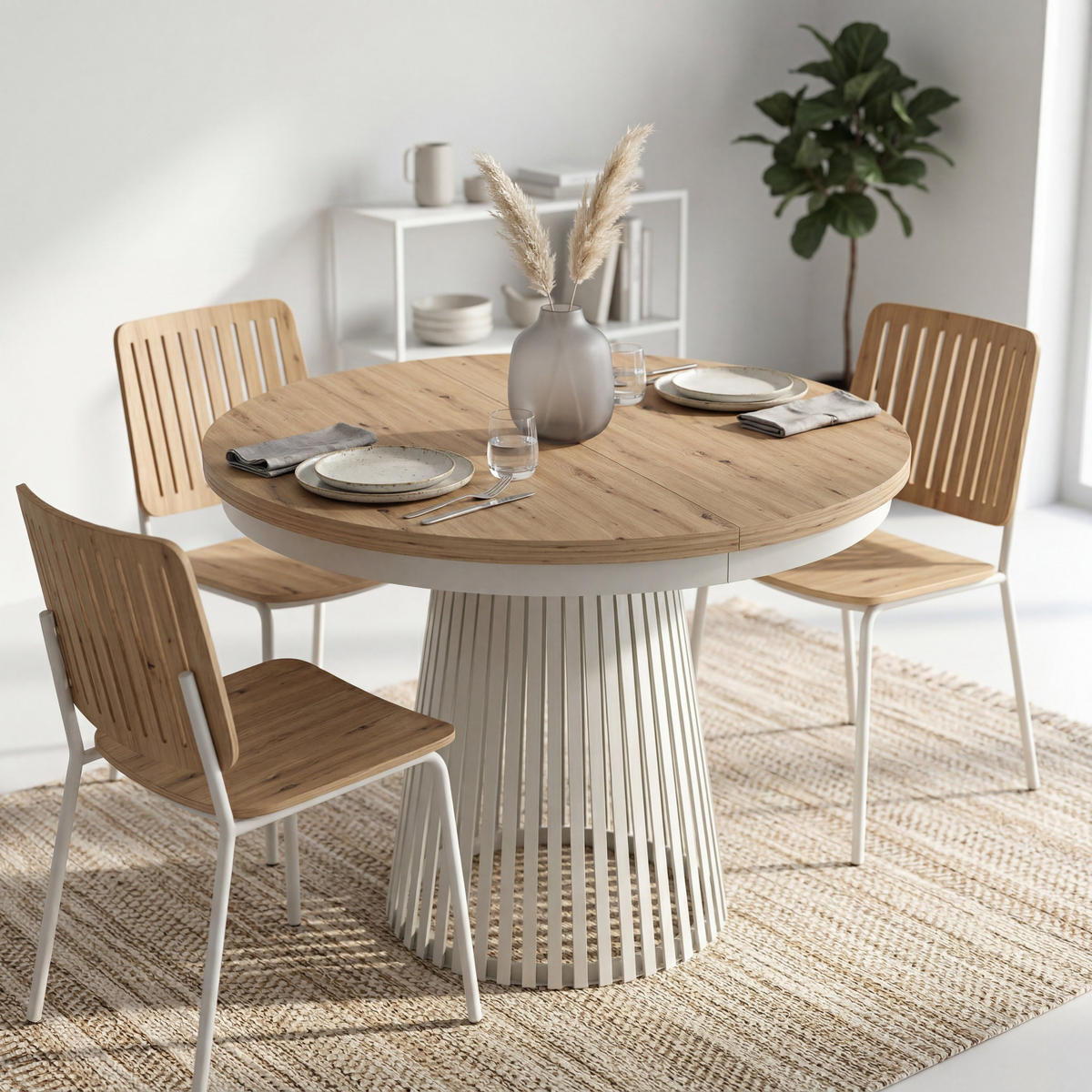 ESSTISCH TRAVIS Ausziehbar 100 - 180 / 100 x 76,6 cm - Kaschmir/Eiche Artisan, Holz (100/100/76.6cm) - MASSENO