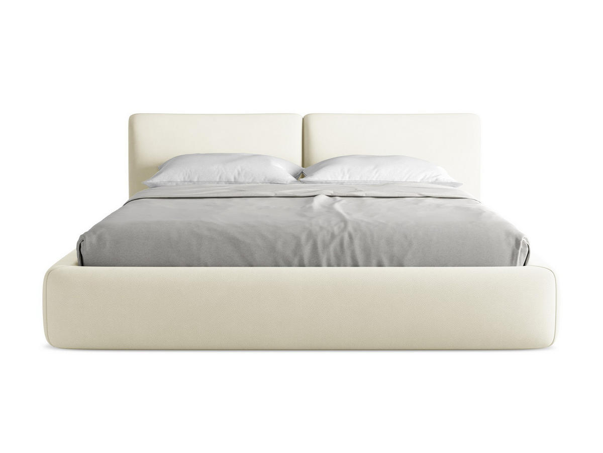 POLSTERBETT mit Bettkasten und Lattenrost 200x228 Beige - Beige/Schwarz, Kunststoff/Textil (180/200cm) - Makamii