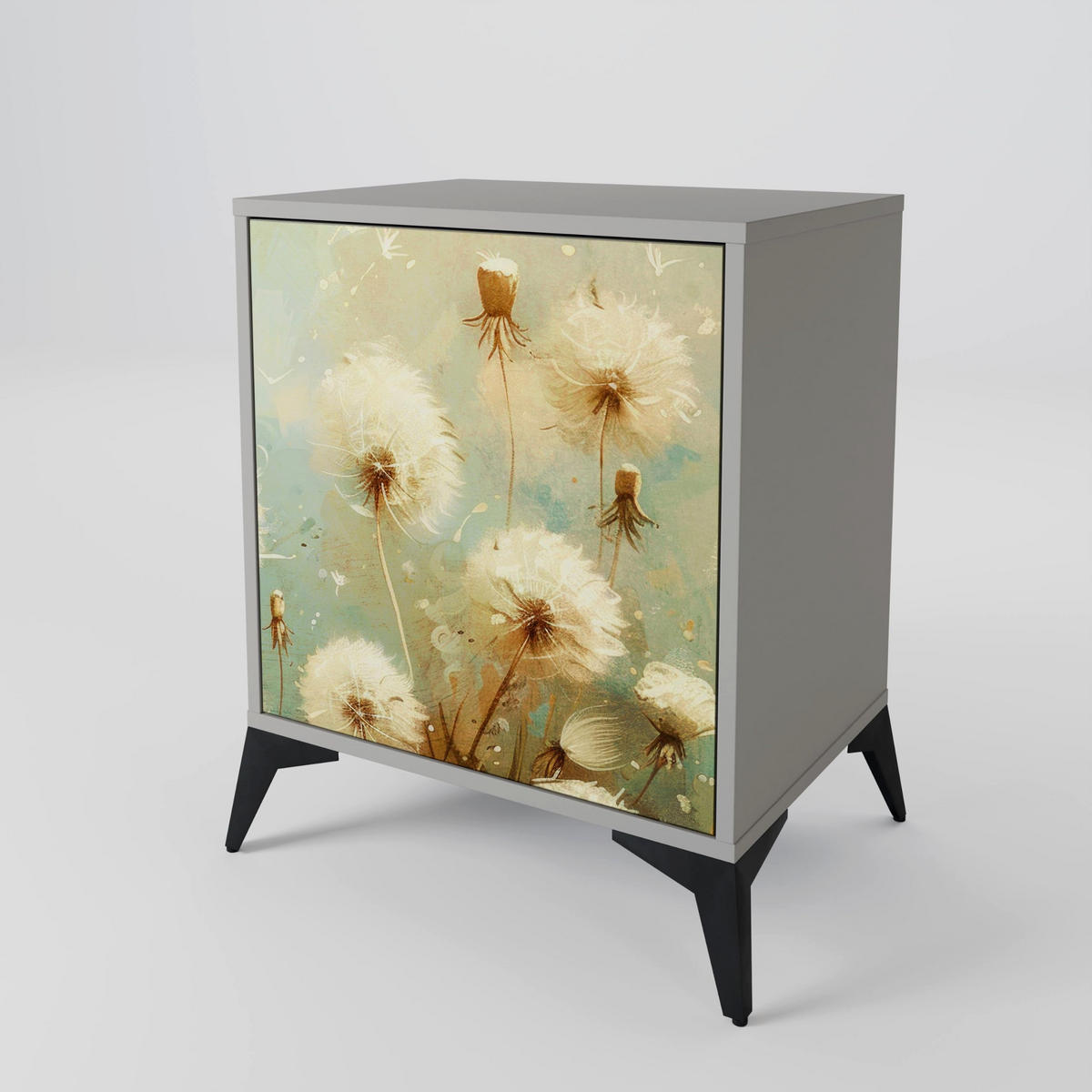 SIDEBOARD DREAMY MEADOW, Grau, 57,5x42x57,5 cm, Ohne Füße - Multicolor/Grau, Holzwerkstoff (57.5/57.5/42cm) - SpaceRebels
