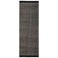 WOLLTEPPICH-LÄUFER Rocco Schwarz/Weiß 80x250 cm - Schwarz, Naturmaterialien/Textil (80/250cm) - benuta Pure