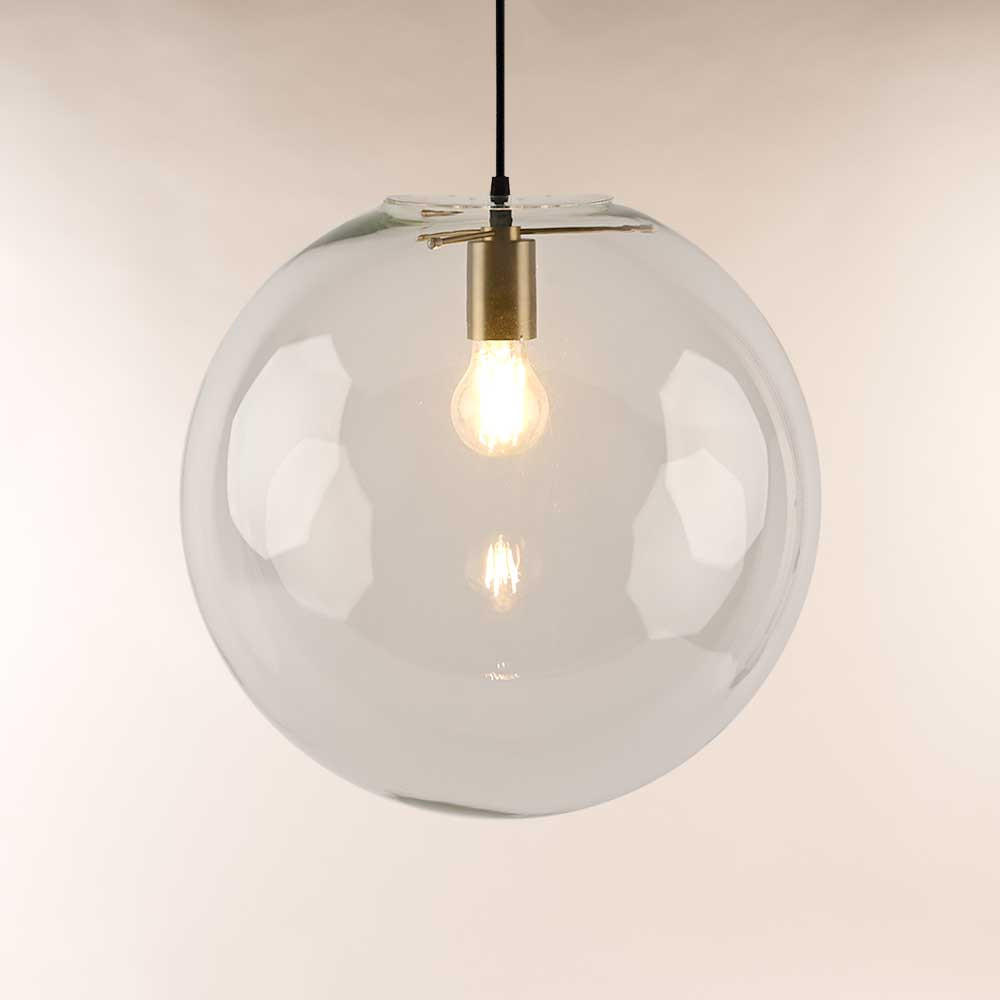 GALERIELAMPE Orb 5m Abhängung Gold/Klar Ø 40cm - Goldfarben, Glas (40/40/40cm) - s.luce