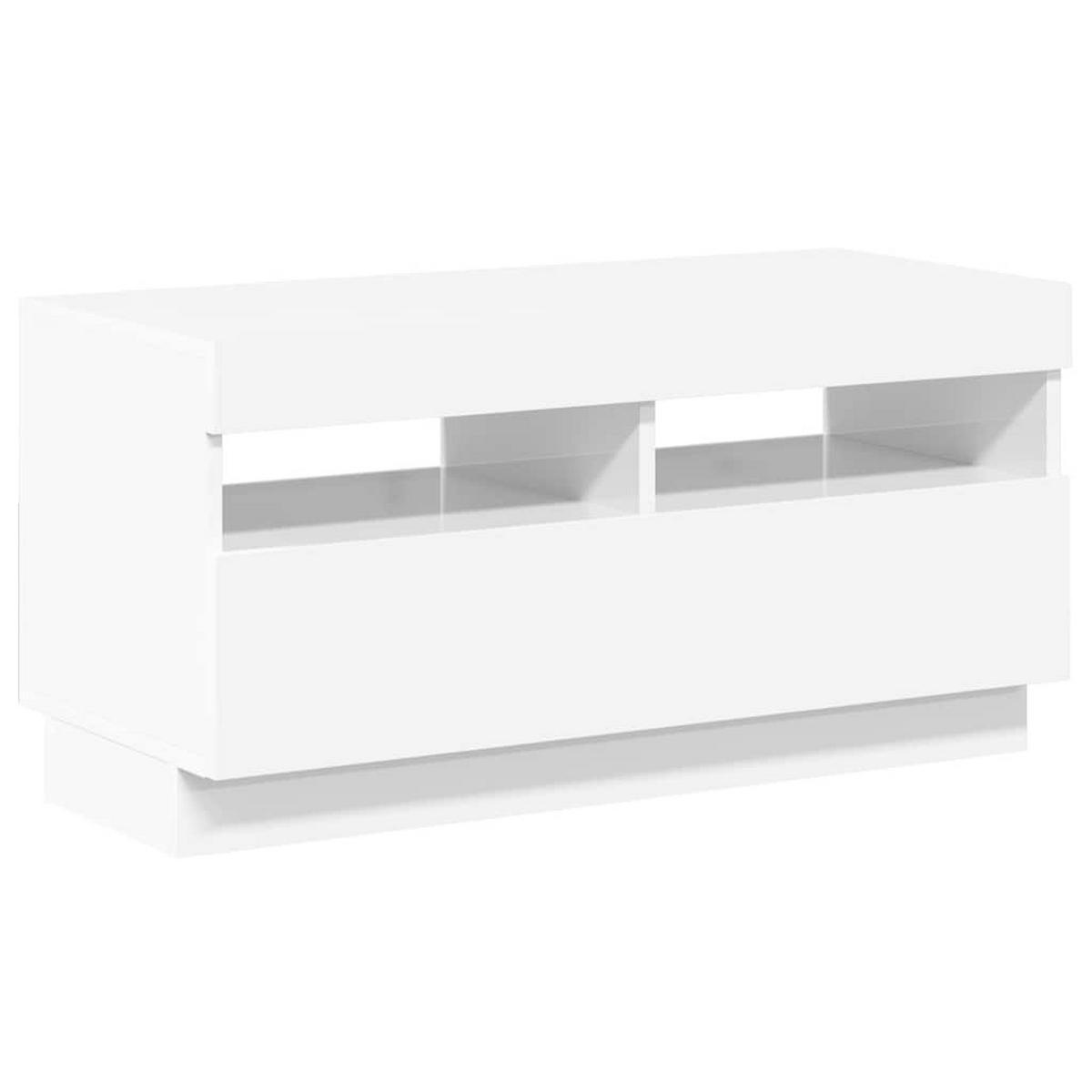 TV-SCHRANK Mit Led-Leuchten Hochglanz-Weiss 80/35/40 Cm - Weiß, Holzwerkstoff (30/40/150cm) - vidaXL