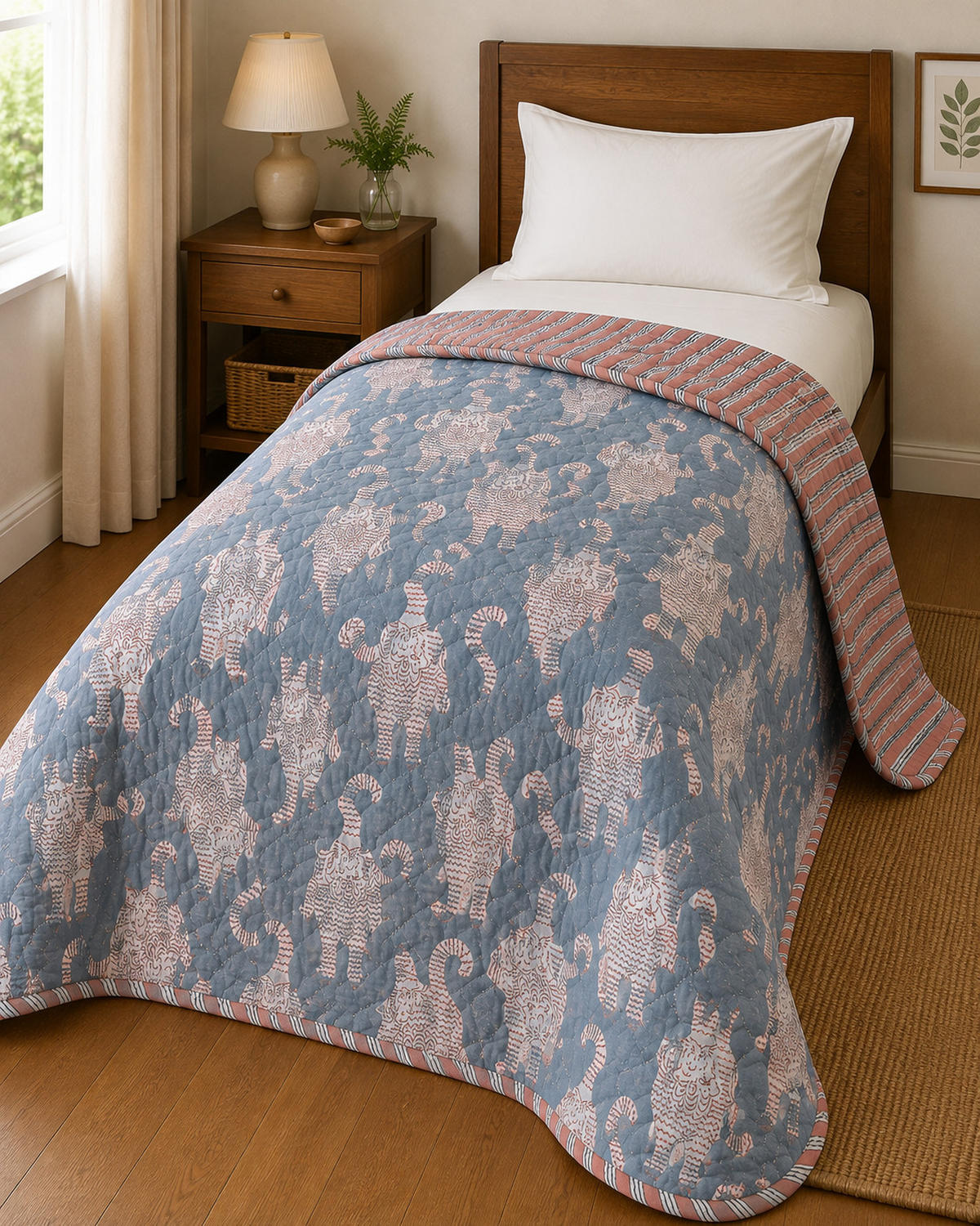 WOHNDECKE Baumwolle 140x220 cm Quilt-Optik – Gesteppt, Weich & Modern - Multicolor, Naturmaterialien (140/220cm) - AU Maison