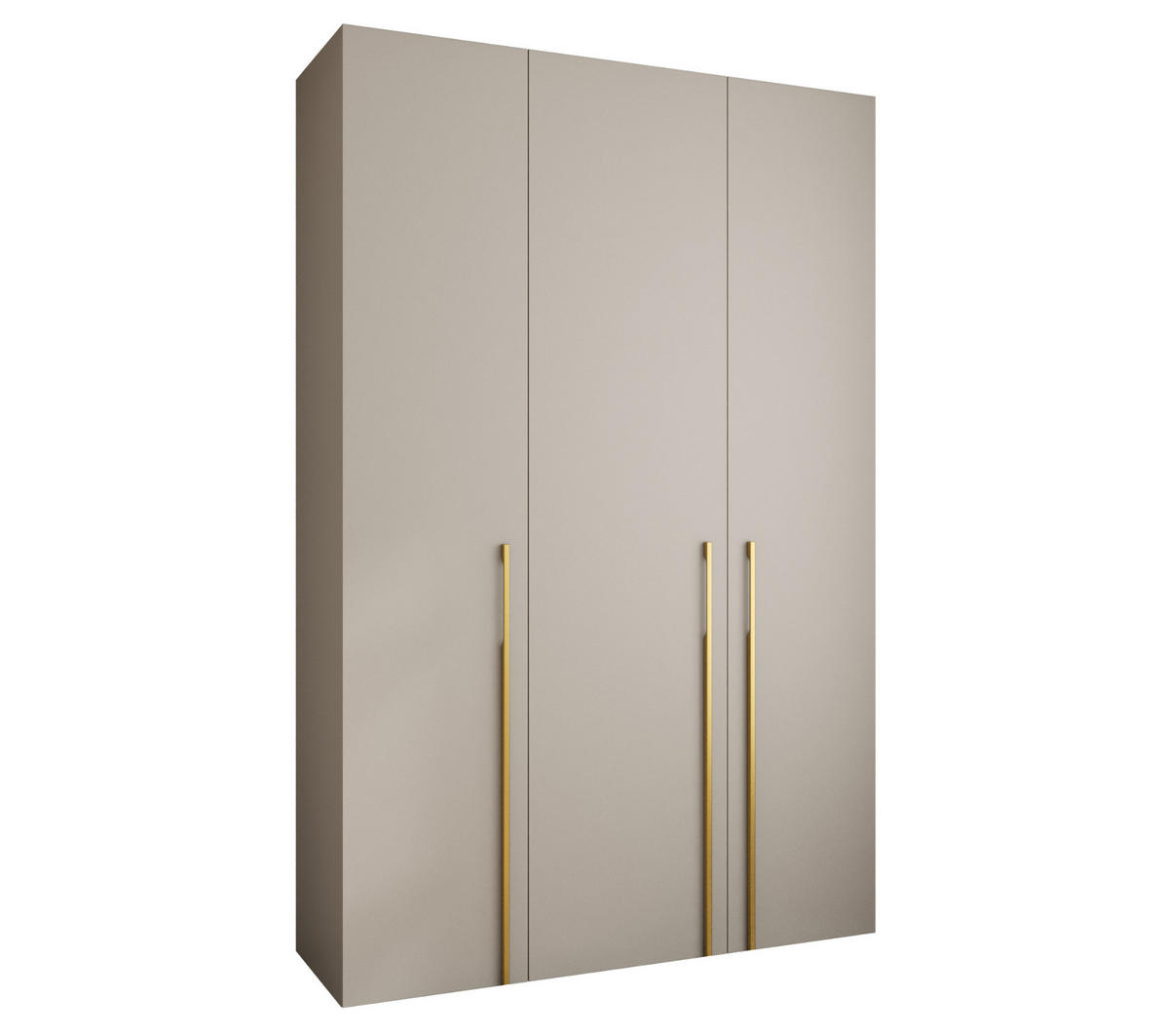 DREHTÜRENSCHRANK 245,5/160/50 3-türig - Kaschmir/Goldfarben, Holz/Metall (160/245.5/50cm) - Abiks Möbel