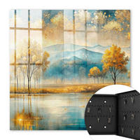 SCHLÜSSELBOX Schwarz 30x30 cm- Türöffnung nach rechts - Herbstliche Harmonie - Gelb, Metall (30/30/5cm) - TULUP