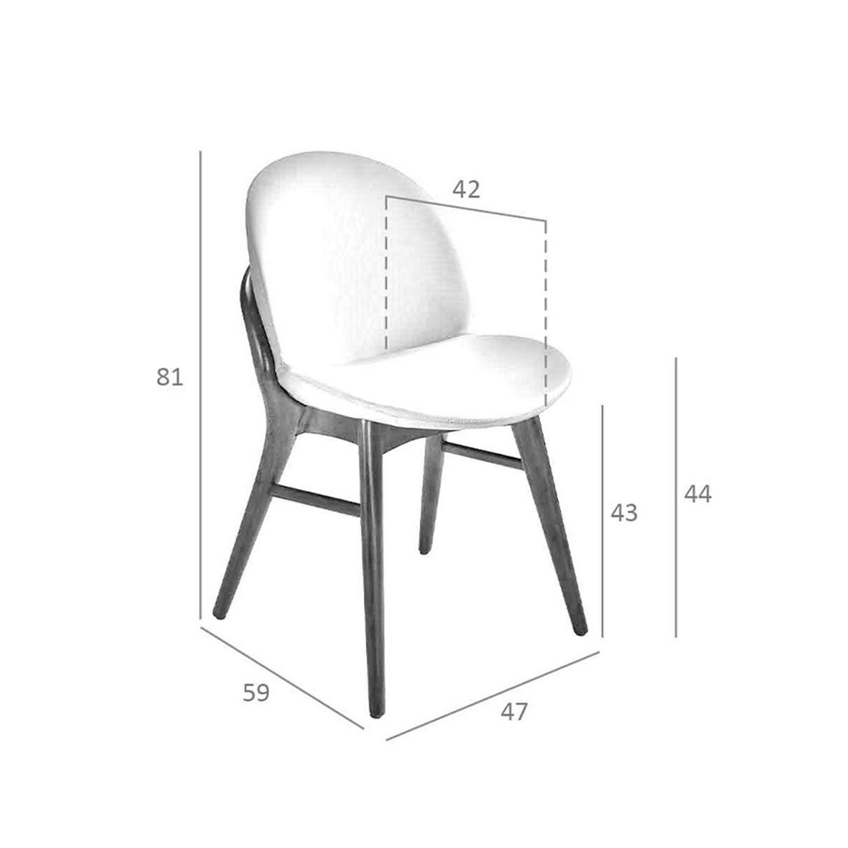 STUHL aus nerzfarbenem Stoff 47/59/81 cm - Taupe/Fango, Leder/Holz (47/81/59cm) - ANGEL CERDA
