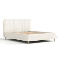POLSTERBETT Livy Creme 120/200 cm im Webstoff - Creme/Naturfarben, Holz/Holzwerkstoff (120/200cm) - Maison de Reve