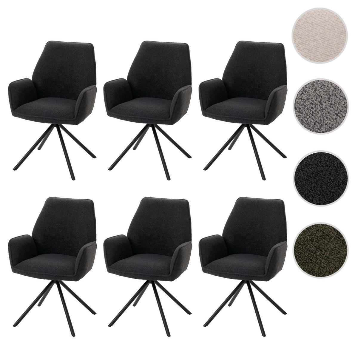 ESSZIMMERSTUHL Grau 6er-Set - Grau, Textil (60/86/60cm) - MCW