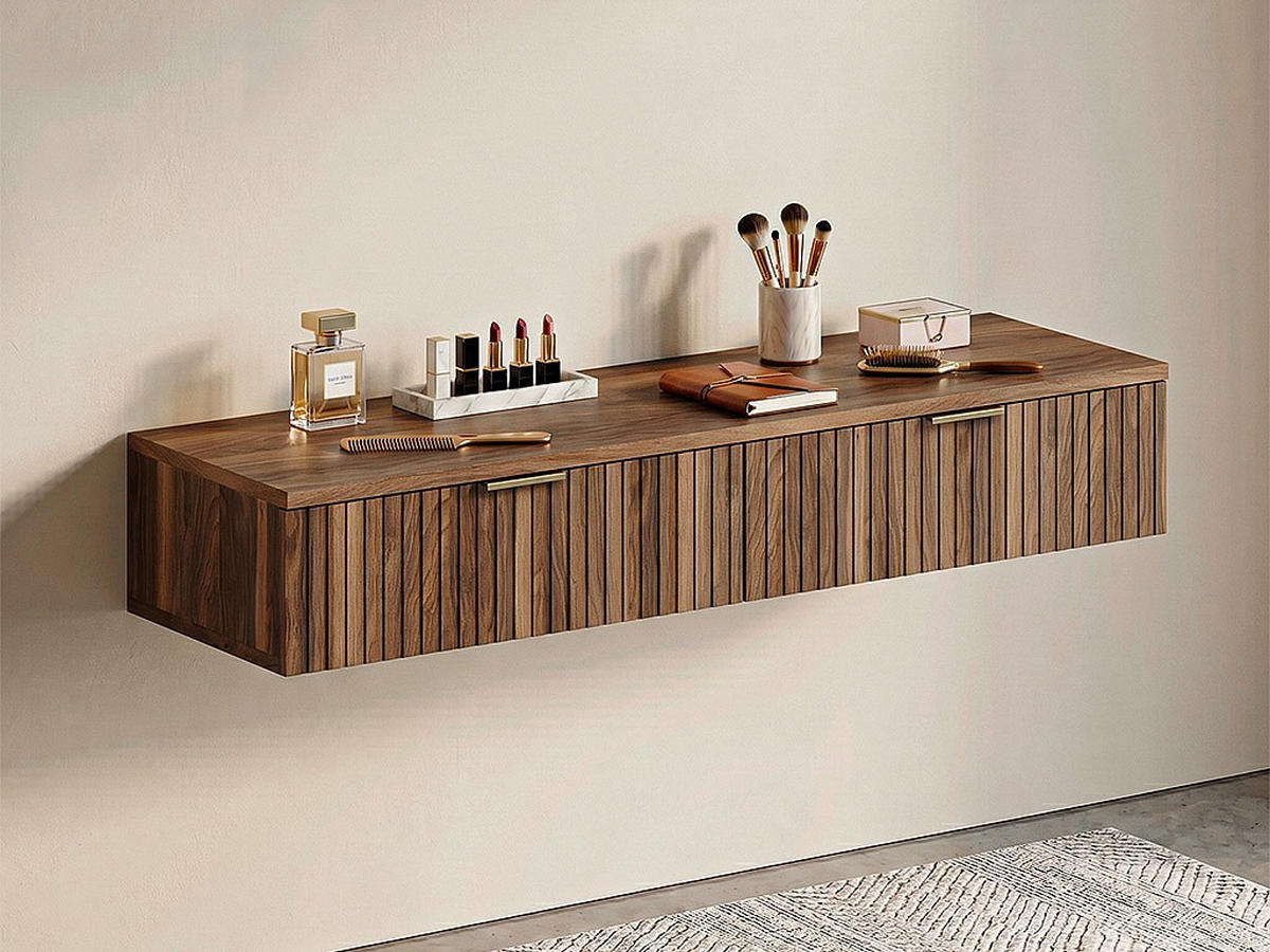 KONSOLENSCHREIBTISCH - 110 cm x 45 cm - holz - naturfarben dunkel Fralyn - Naturfarben, Holz (45/110/20cm) - Vente-Unique