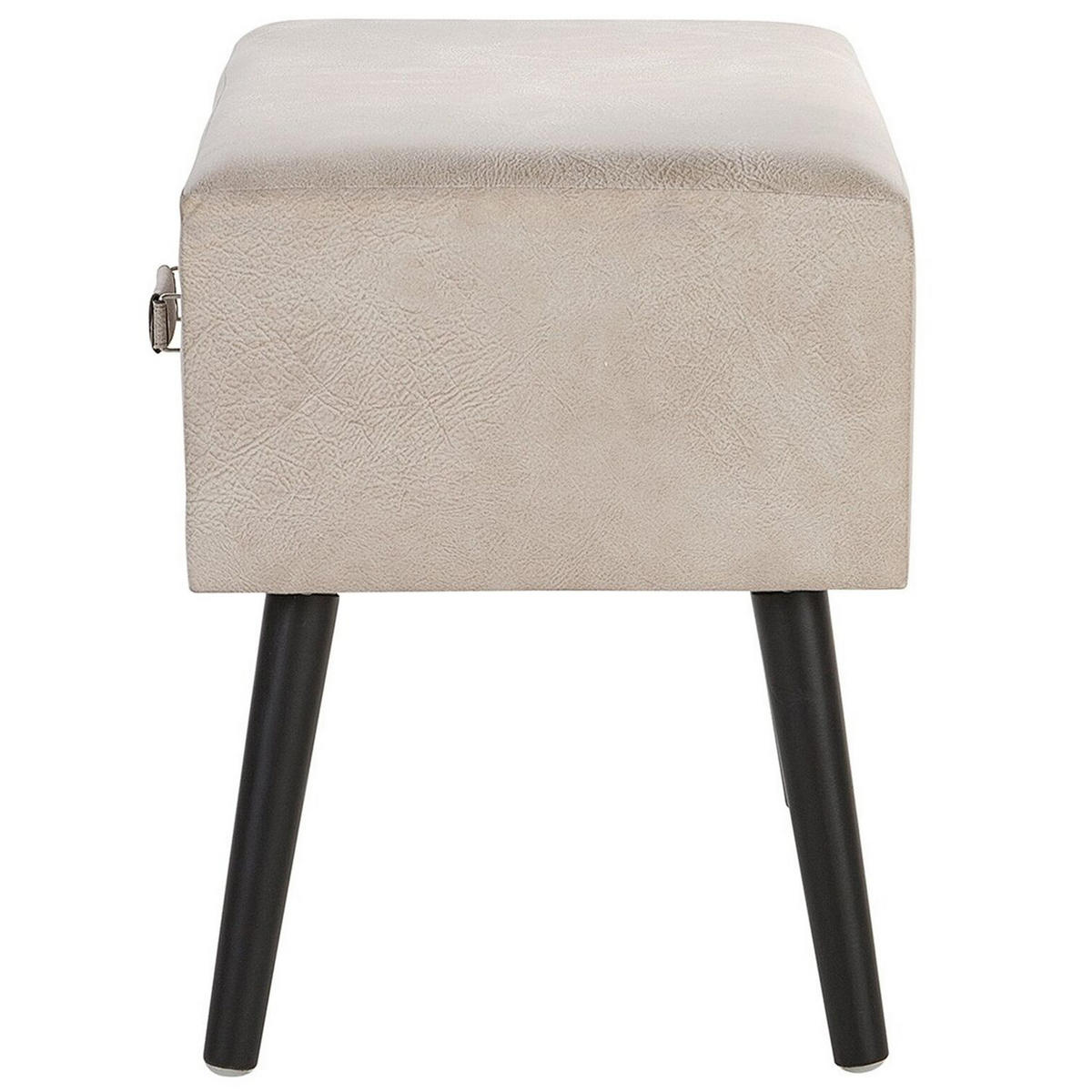 NOČNÍ STOLEK béžový Umělá kůže Eurostar - černá/béžová, textil/plast (50/46/35cm) - Beliani