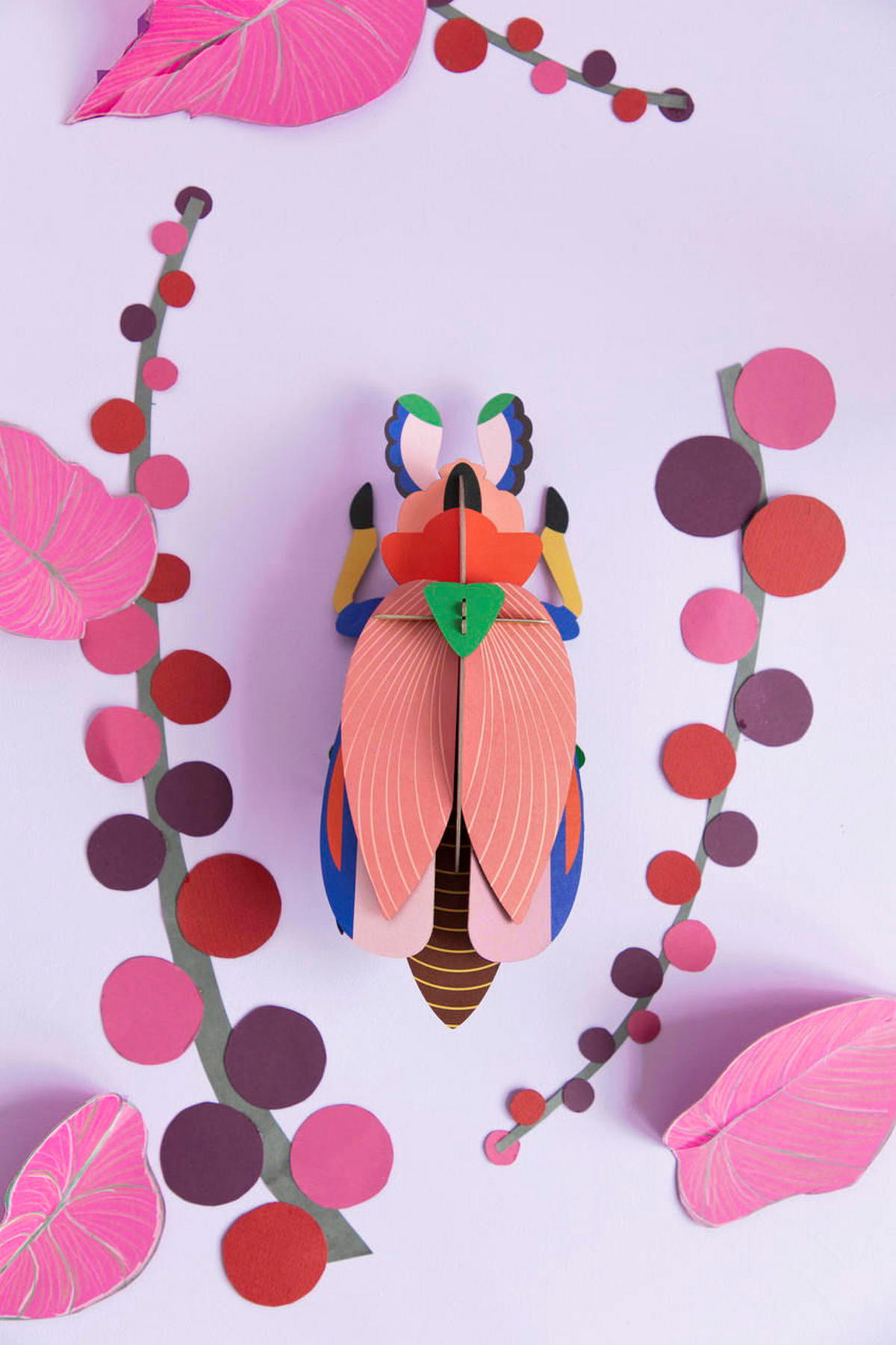 WANDDEKO Marienkäfer 13/7 cm - Pink, Wellpappe (13/7/29cm) - KUNSTLOFT