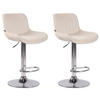 BARHOCKER 2er Set Samt creme - Chromfarben/Creme, Textil/Metall (50/86/50cm) - CLP