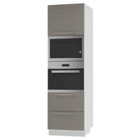 BACKOFEN-HOCHSCHRANK Kvantum D14/RU/2A/284 Beige Matt / Weiß Matt 60 / 59 / 207cm - Beige/Weiß, Holz/Holzwerkstoff (60/207/59cm) - Feldmann-Wohnen