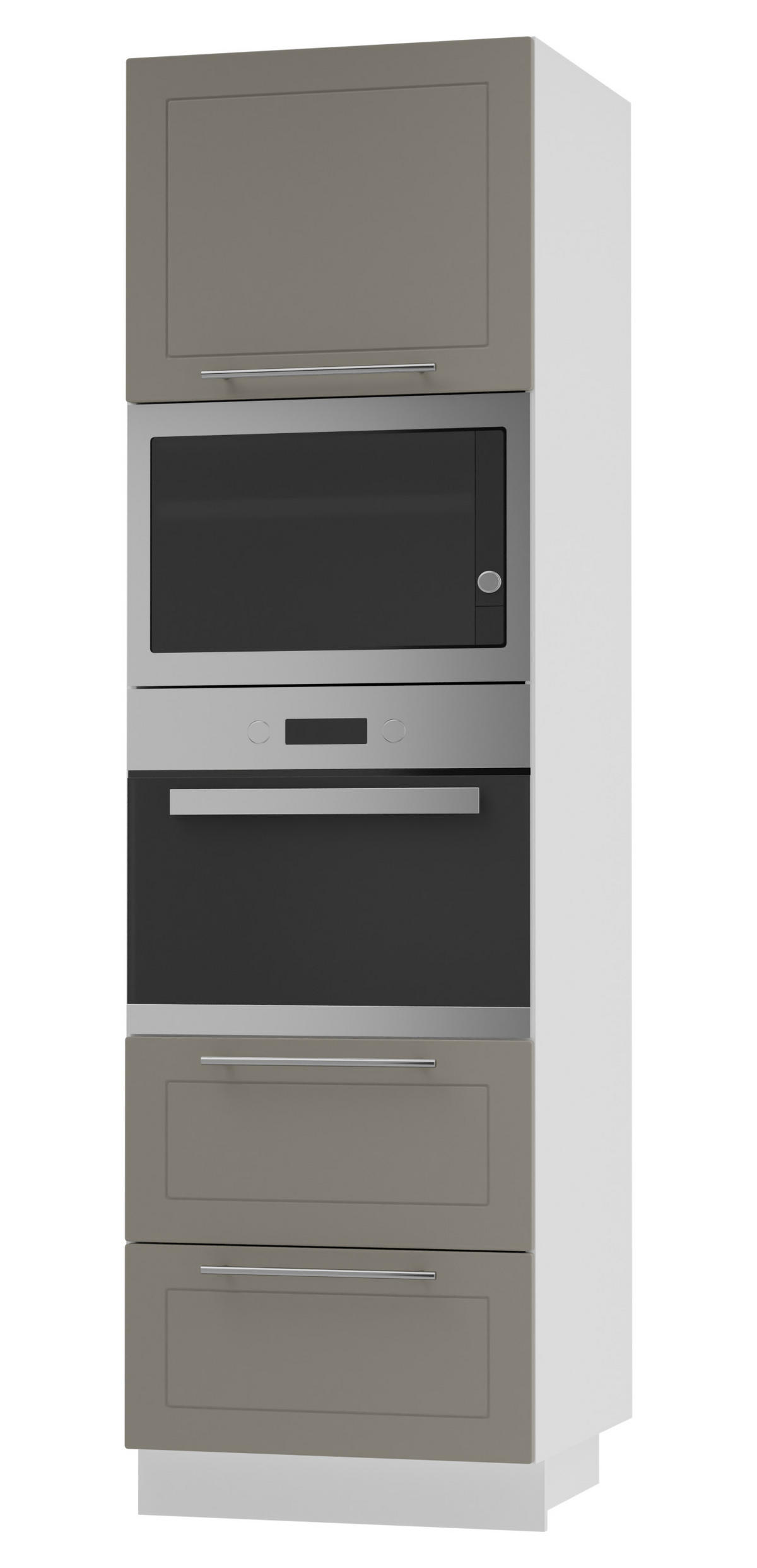 BACKOFEN-HOCHSCHRANK Kvantum D14/RU/2A/284 Beige Matt / Weiß Matt 60 / 59 / 207cm - Beige/Weiß, Holz/Holzwerkstoff (60/207/59cm) - Feldmann-Wohnen