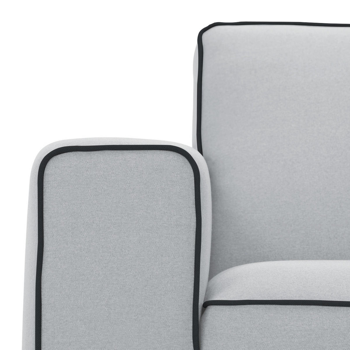 SESSEL - Webstoff - Hellgrau/Schwarz, Textil/Metall (102/77/93cm) - home24