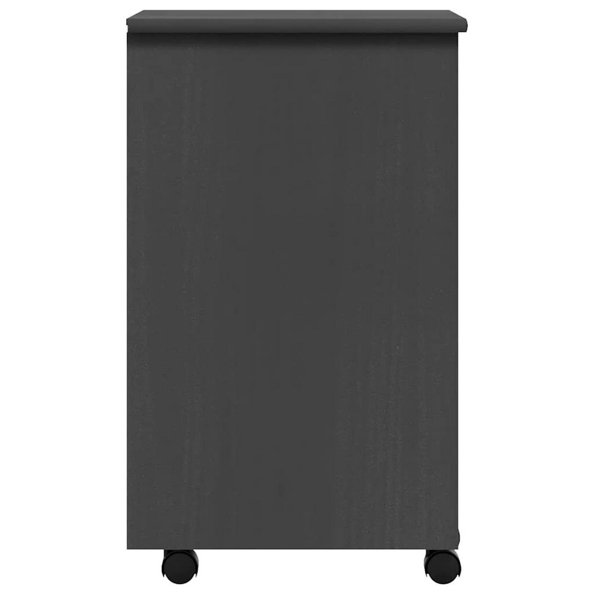 ROLLSCHRANK Mit Schubladen Moss Grau Massivholz Kiefer - Grau, Holz (39/65.5/34cm) - vidaXL